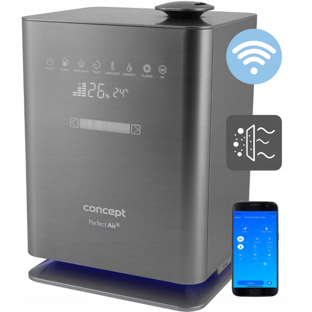 CONCEPT ZV2021 Luftfuktare Perfect Air Wifi Remote Aromaterapi Timer UV UVC LED-display
