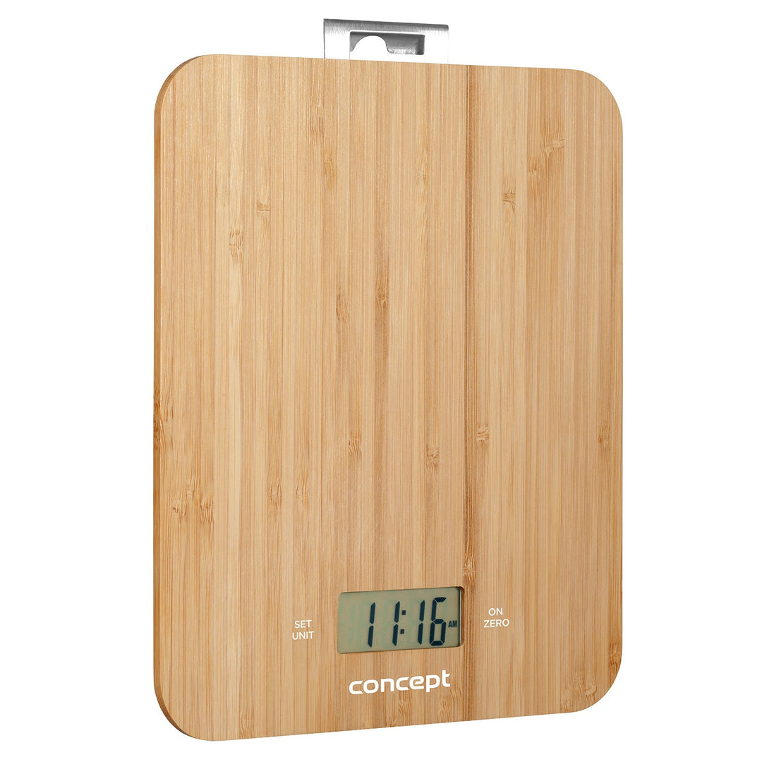Concept VK5713 Digital köksvåg - Bamboo - 15kg Klock Timer Bamboo Design max. 15kg med hängande krok