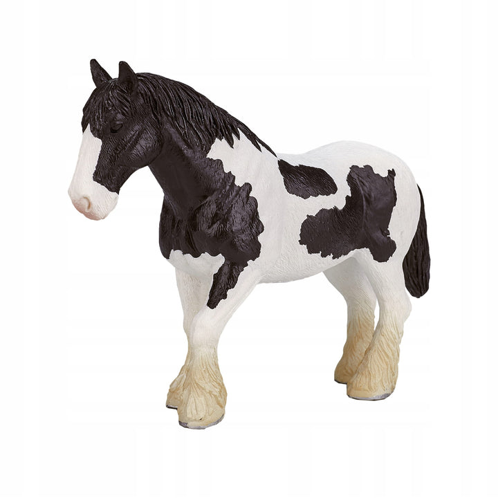 Figurina Armasar Clydesdale Alb-Negru, Animal Planet, 15 cm x 4 cm x 10,5 cm