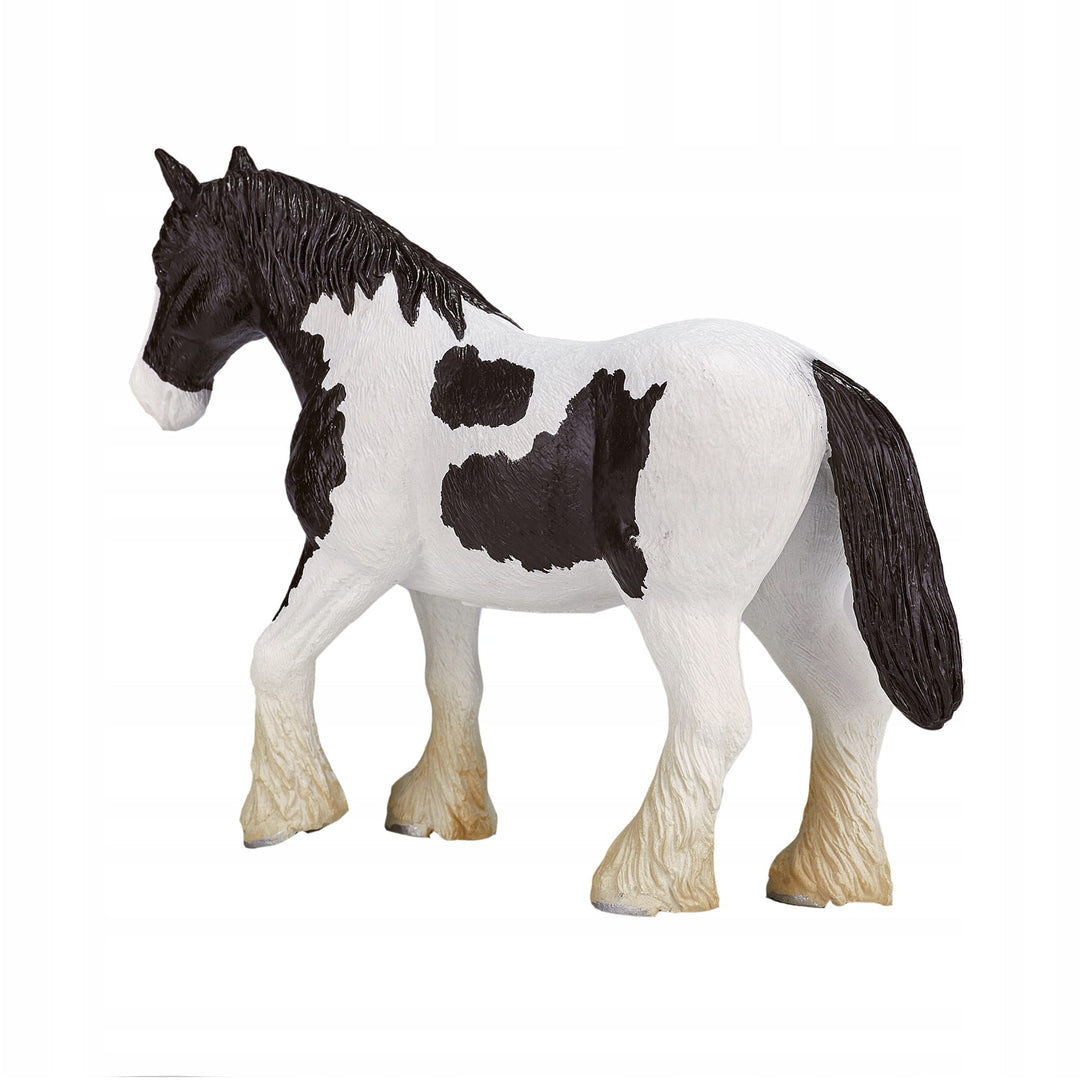 Figurina Armasar Clydesdale Alb-Negru, Animal Planet, 15 cm x 4 cm x 10,5 cm