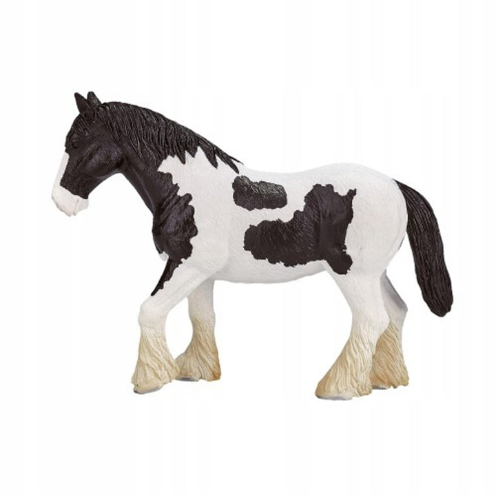 Figurina Armasar Clydesdale Alb-Negru, Animal Planet, 15 cm x 4 cm x 10,5 cm