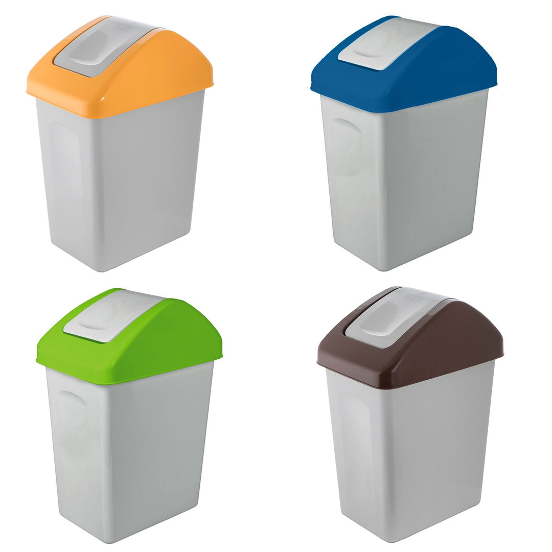 BranQ Sorting Waste Bin 25L med svängbart lock - Gul - Avfall Återvinning ECO