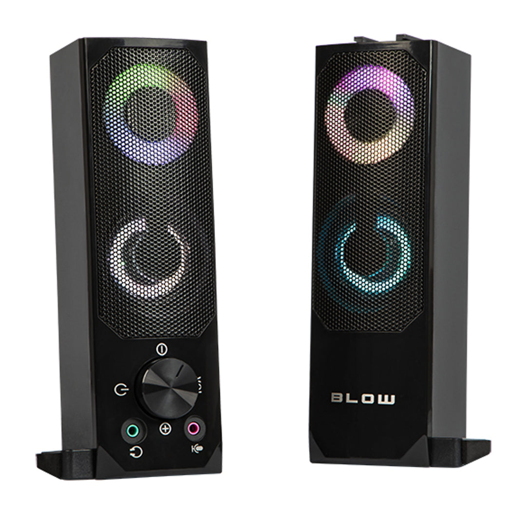 2 i 1 Bluetooth-Högtalare 2.0 PC-Högtalare Med Soundbar-Funktion LED RGB-Bakgrundsbelysning Stereohögtalare 2x3W RMS 2x2" AUX 3,5 mm USB-Strömförsörjning