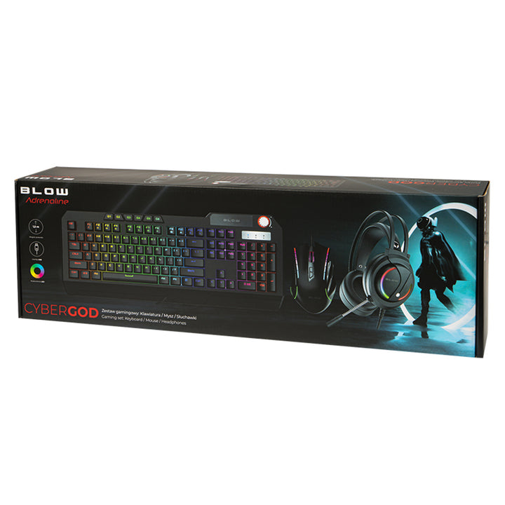 3 i 1 Gaming Set Mus QWERTY Tangentbord Och Hörlurar Med Bakgrundsbelysning 2400 DPI Gamer Mouse Gaming Headset Svart