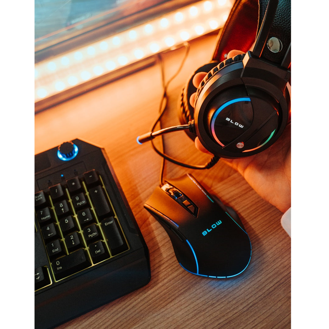 3 i 1 Gaming Set Mus QWERTY Tangentbord Och Hörlurar Med Bakgrundsbelysning 2400 DPI Gamer Mouse Gaming Headset Svart