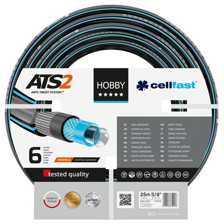 Cellfast Hobby trädgårdsslang ATS2 5/8" 25m 6-skikts slang