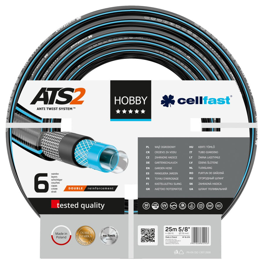 Cellfast Hobby trädgårdsslang ATS2 5/8" 25m 6-skikts slang