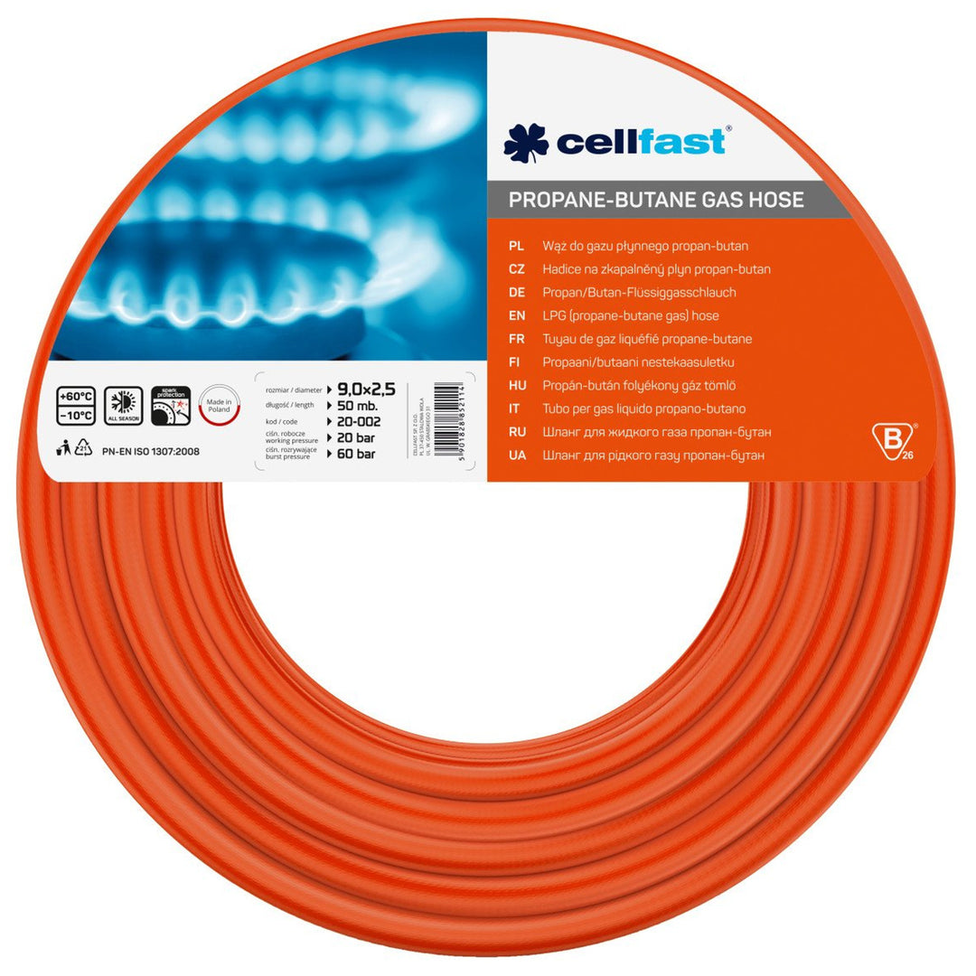 Cellfast propan-butan gasslang 9 mm x 2,5 mm 50m