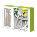 Maestro MR-1515G-24 Bestickset 24 Delar För 6 Personer Tillverkat Av 18/10 Rostfritt Stål Bestickset Knivgaffel Sked Bordsbestick Silver/Guld