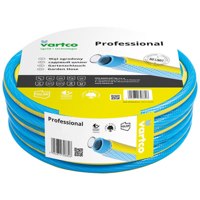 Vartco Light 4-Lagers Vattenslang Trädgårdsslang Slang Trädgårdsbevattning Flexibel Slang Polyesterkorsfläta UV-Beständig Anti Twist 25 Bar (1/2" 50m)