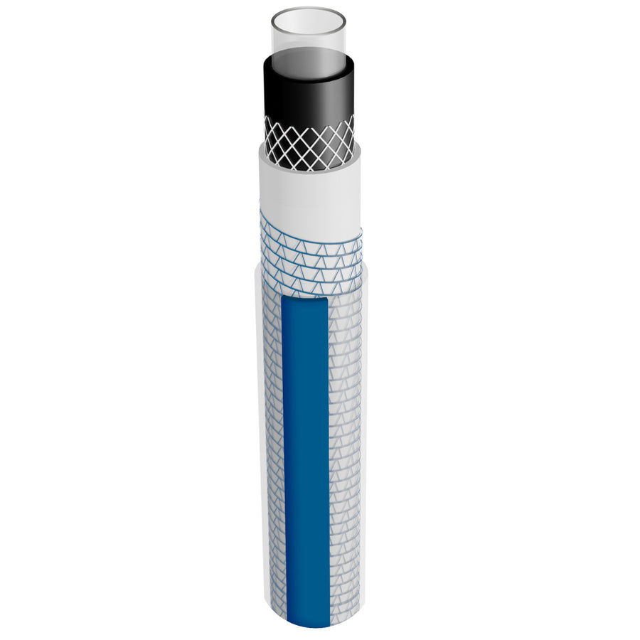 Vartco Hoppy 6-Lagers Vattenslang Trädgårdsslang Slang Trädgårdsbevattning Flexibel Slang Polyesterkorsfläta UV-Beständig Anti Twist 36 Bar (3/4" 30m)