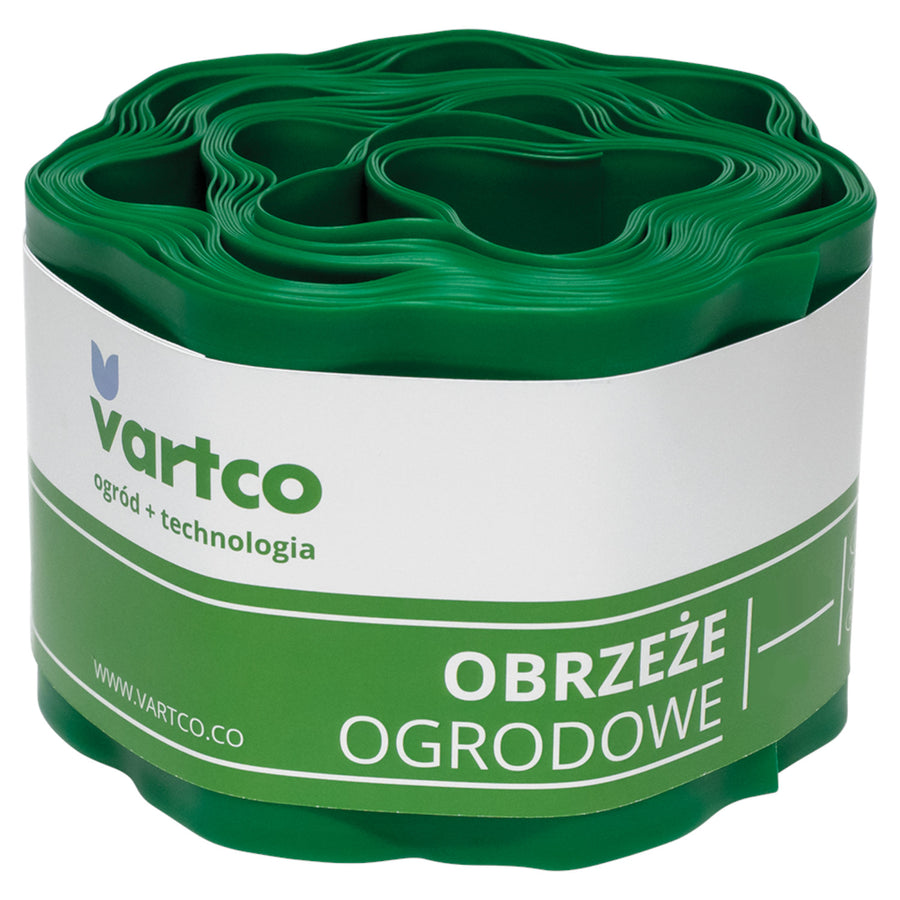 Vartco Trädgårdskant Gräsmatta Kanter Trädgård Staket Klippkant Trädgård Palissad Plast (Grönt, 15cm x9m)