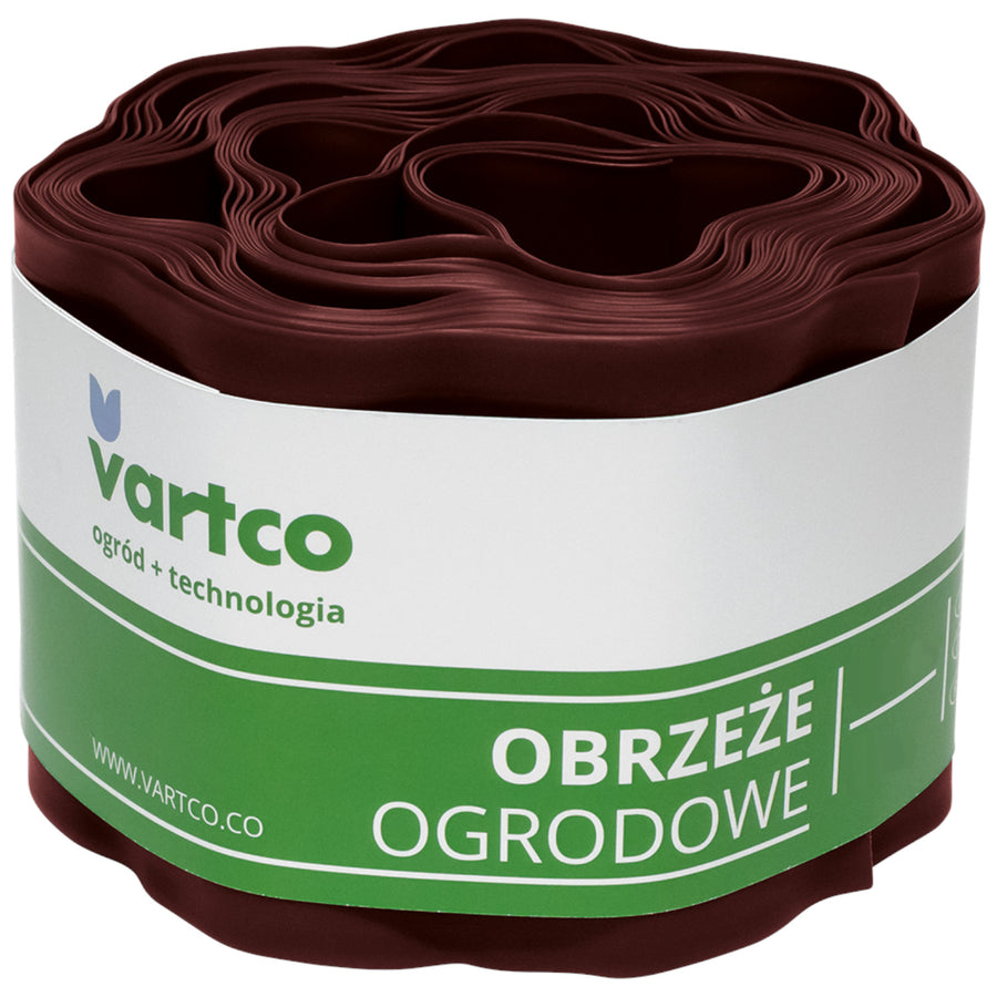 Vartco Trädgårdskant Gräsmatta Kanter Trädgård Staket Klippkant Trädgård Palissad Plast (Brun, 20cm x9m)