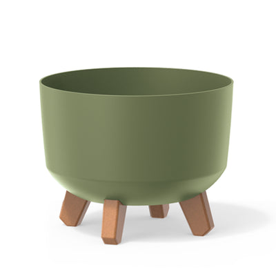 Gracia Låg Blomkruka Med Avtagbara Ben Inkl. Insats För Inomhus Och Utomhus Plast UV-Beständig (238mm, Grön)