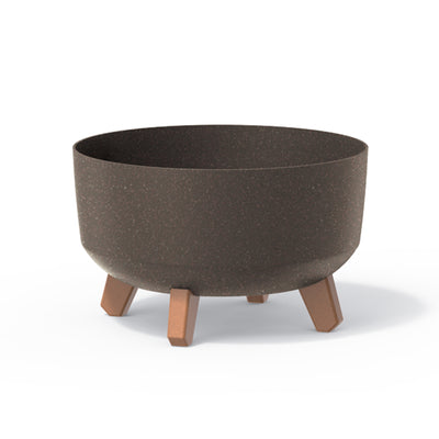 Low Eco Wood Blomkruka Med Avtagbara Ben Inkl. Insats För Inomhus- Och Utomhusbruk Plast UV-Beständig (285mm, ECO Kaffe)