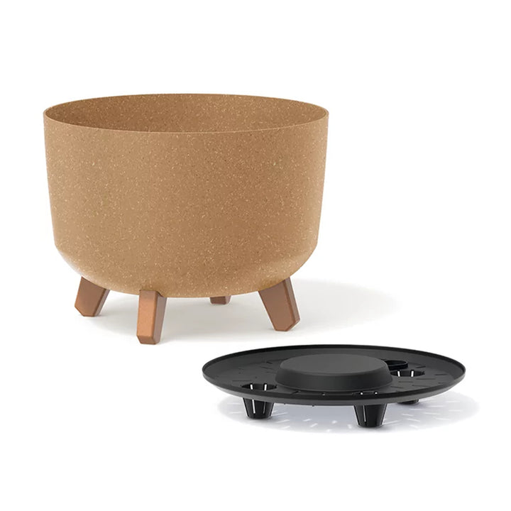 Low Eco Wood Blomkruka Med Avtagbara Ben Inkl. Insats För Inomhus- Och Utomhusbruk Plast UV-Beständig (238mm, Antracit)