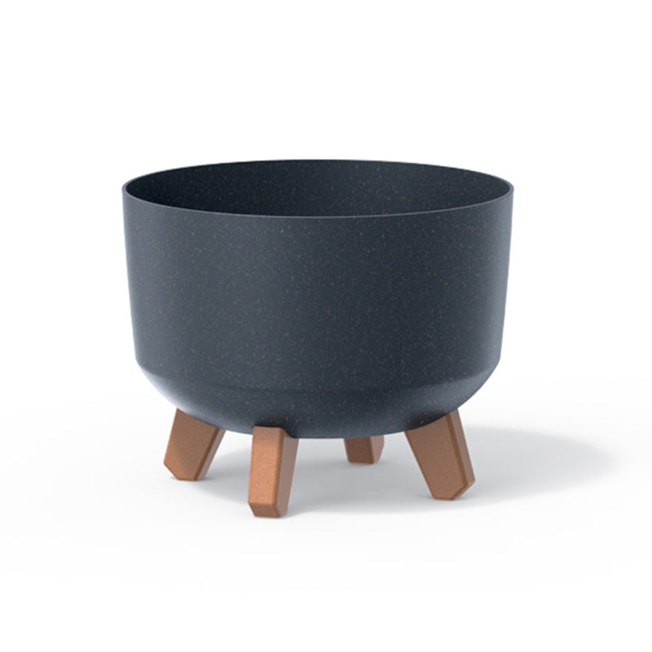 Low Eco Wood Blomkruka Med Avtagbara Ben Inkl. Insats För Inomhus- Och Utomhusbruk Plast UV-Beständig (238mm, Antracit)