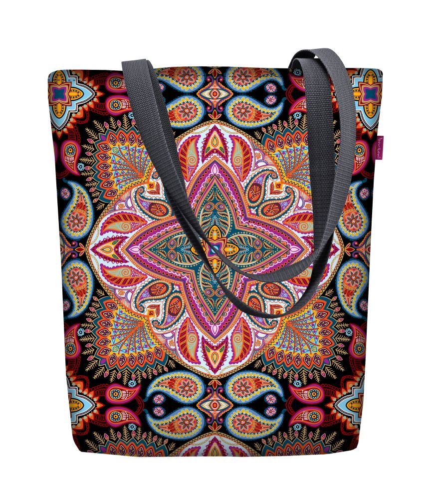 Sunny axelväska med dragkedja damer shopper 36x40 cm (passar A4) tote bag tyg väska väska väska med motiv polka