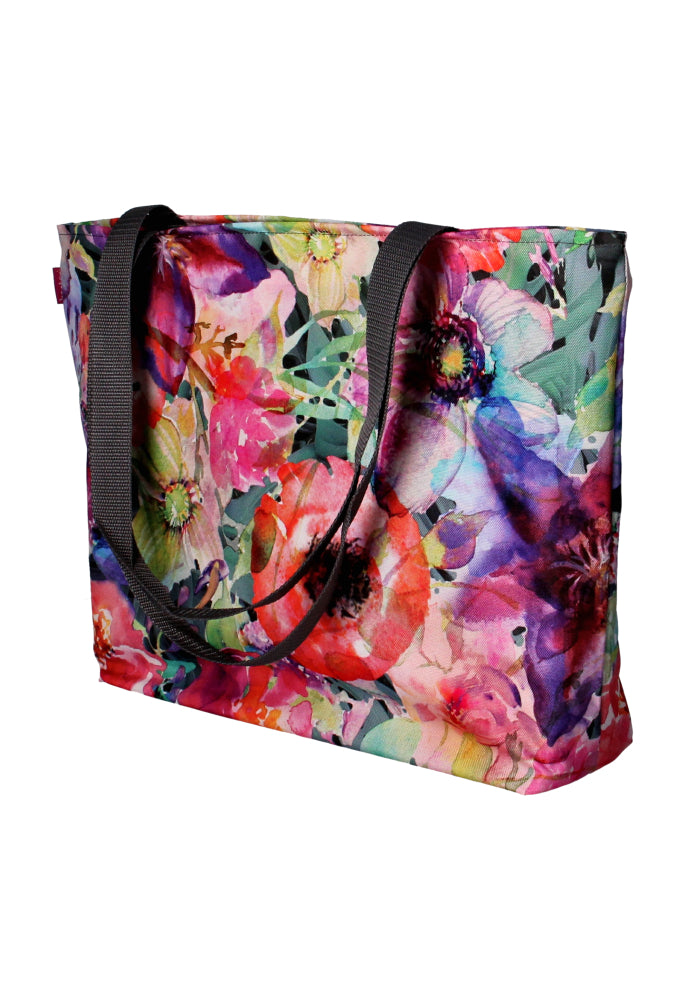 Holi Shoulder Bag med dragkedja Ladies Shopper Lämplig för A4 bärande väska väska med motiv Flora