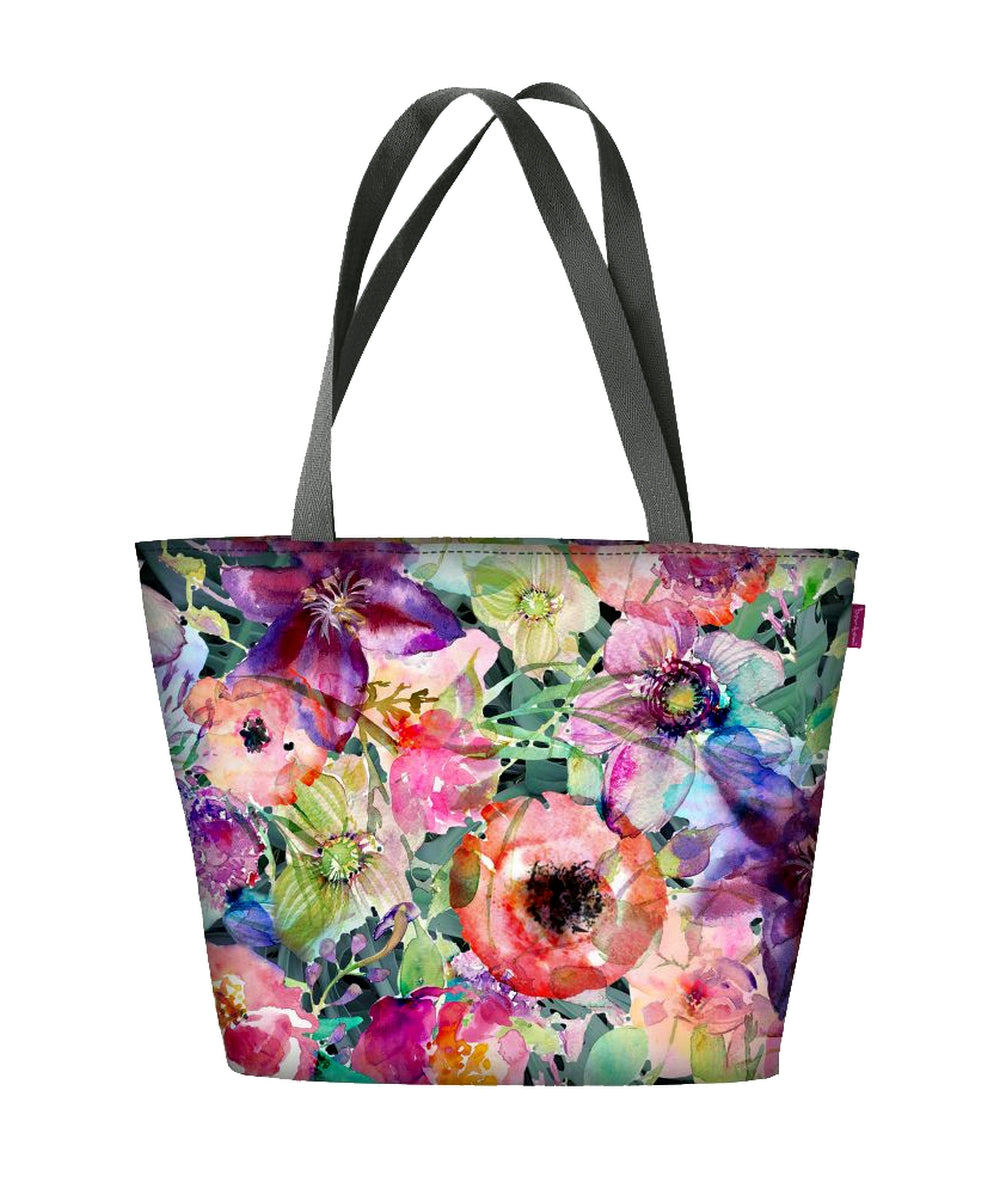 Holi Shoulder Bag med dragkedja Ladies Shopper Lämplig för A4 bärande väska väska med motiv Flora