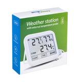 Green Blue GB381 Väderstation Med Extern Sond 1,5 m Kabellängd Bekväm Display Termometer Hygrometer Luftfuktighetsmätning Inomhus Och Utomhus