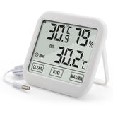 Green Blue GB381 Väderstation Med Extern Sond 1,5 m Kabellängd Bekväm Display Termometer Hygrometer Luftfuktighetsmätning Inomhus Och Utomhus