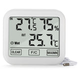 Green Blue GB381 Väderstation Med Extern Sond 1,5 m Kabellängd Bekväm Display Termometer Hygrometer Luftfuktighetsmätning Inomhus Och Utomhus