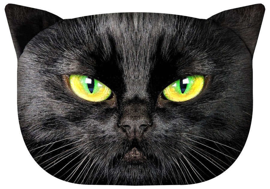 Bertoni Cat Nero prydnadskudde 30x45 cm, velour, kattmönster, allergivänligt inlägg
