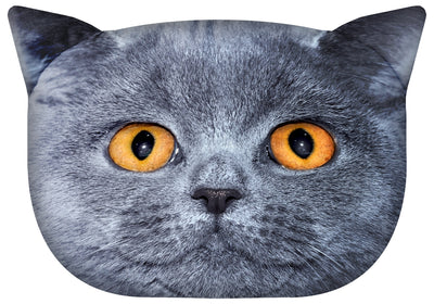 Bertoni Cat Leon prydnadskudde 30x45 cm, velour, kattmönster, allergivänligt inlägg