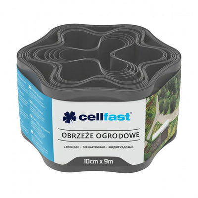 Cellfast Gräsmatteseparator, 10 cm 9 m, Grafit Färg