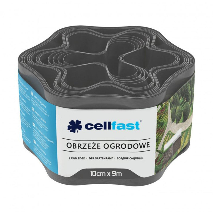 Cellfast Gräsmatteseparator, 10 cm 9 m, Grafit Färg