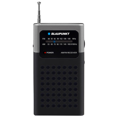 Blaupunkt Pocket Radio AM/FM Portable Radio Teleskopisk Antenn Fickstorlek Inbyggd 1.5" Högtalare Batteridrift