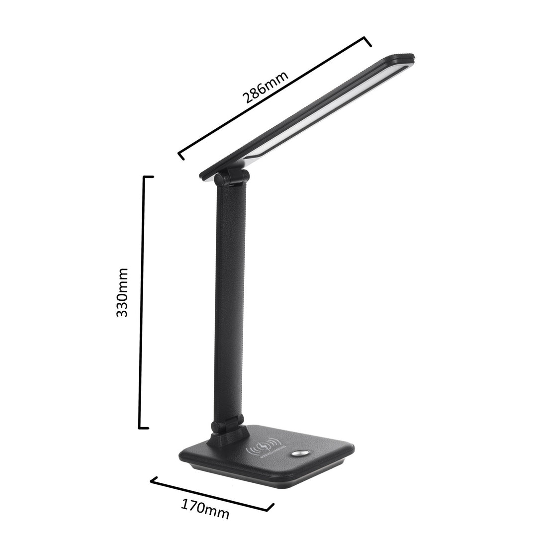 Maclean MCE616 B Dimbar LED Skrivbordslampa 9W Med Induktion Qi-Laddare