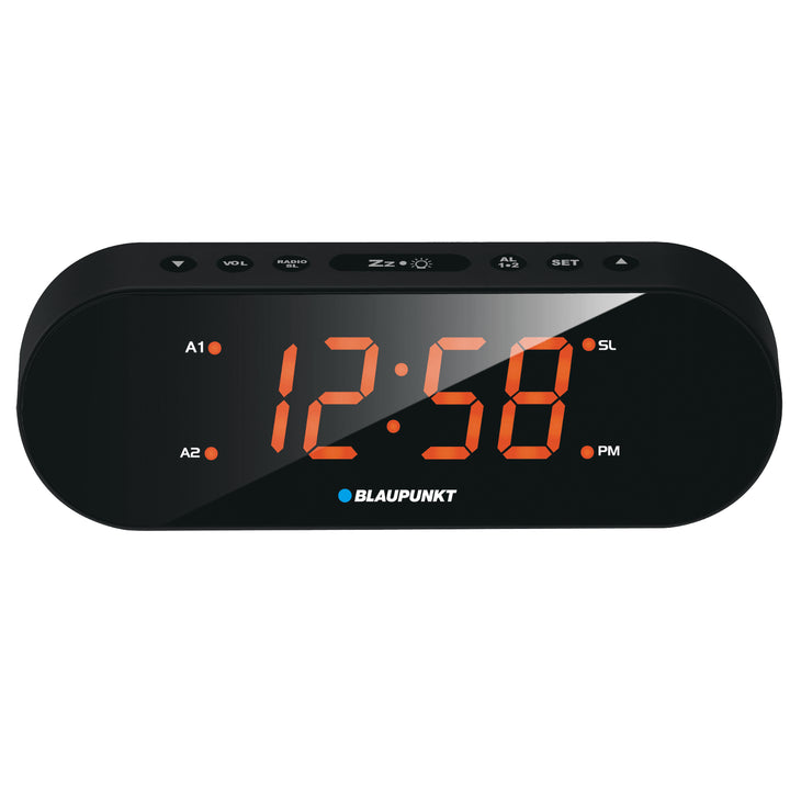 FM PLL-radio med 10 förvalda stationer 1,85" LED-display Dubbla larm och snooze-funktion