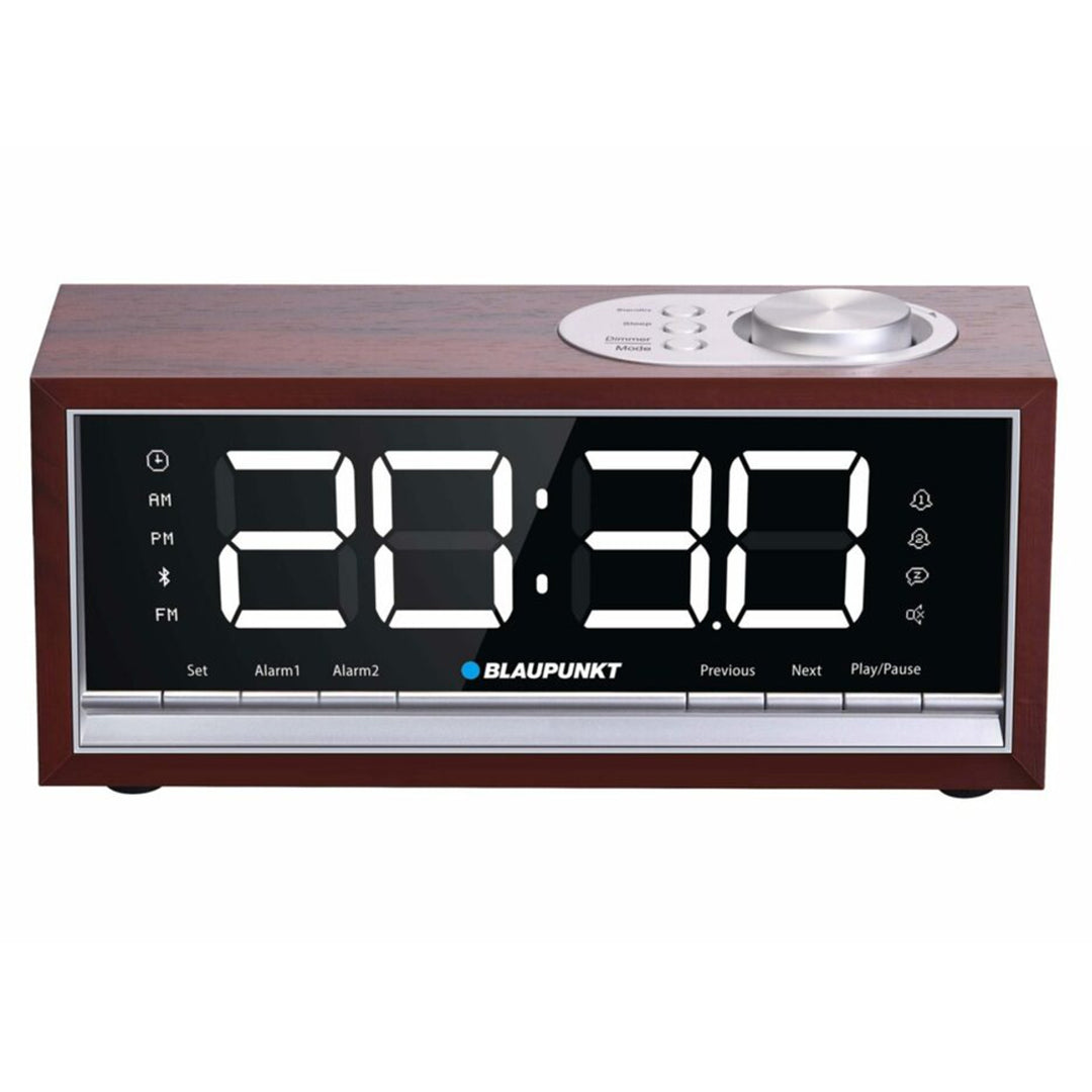 Radioväckarklocka med Bluetooth-klockradio FM PLL-radio med 60 stationsminne Dubbellarm Snooze-funktion LED-display