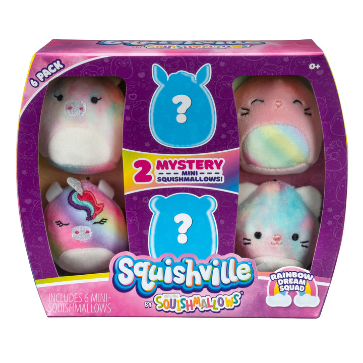 Squishville Mini Squishmallows Rainbow Dream Squad 6 ST Mjuk Plyschleksak 5 cm