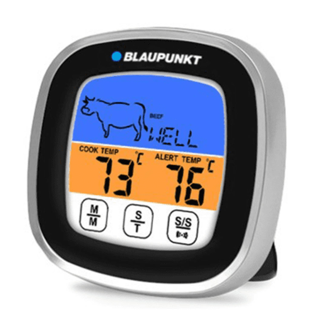 Blaupunkt FTM501 Digital Termometer Grilltermometer Med 5 Tillagningsnivåer Och 8 Typer Av Kött Kökstermometer Från -20 Till 300℃ Magnetisk Hållare