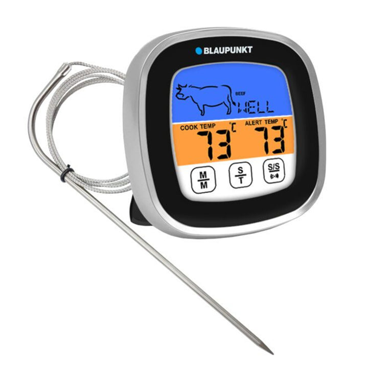 Blaupunkt FTM501 Digital Termometer Grilltermometer Med 5 Tillagningsnivåer Och 8 Typer Av Kött Kökstermometer Från -20 Till 300℃ Magnetisk Hållare