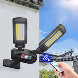 Maclean MCE447 Solcellsgatlampa Med Rörelse- Och Skymningssensor IP54 5W 2x 450 Lumen 6500K Två Ljuskällor Fjärrkontroll Solcellslampa Utomhusvägglampa Utomhusbelysning 3 Ljuslägen