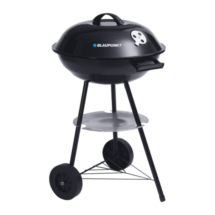 Blaupunkt GC301 Kolgrill På Hjul Runt Grillställ Grill Trädgårdsgrill Grillvagn Med Nedre Trädgårdsgrill 41cm Diameter BBQ Termometer I Locket