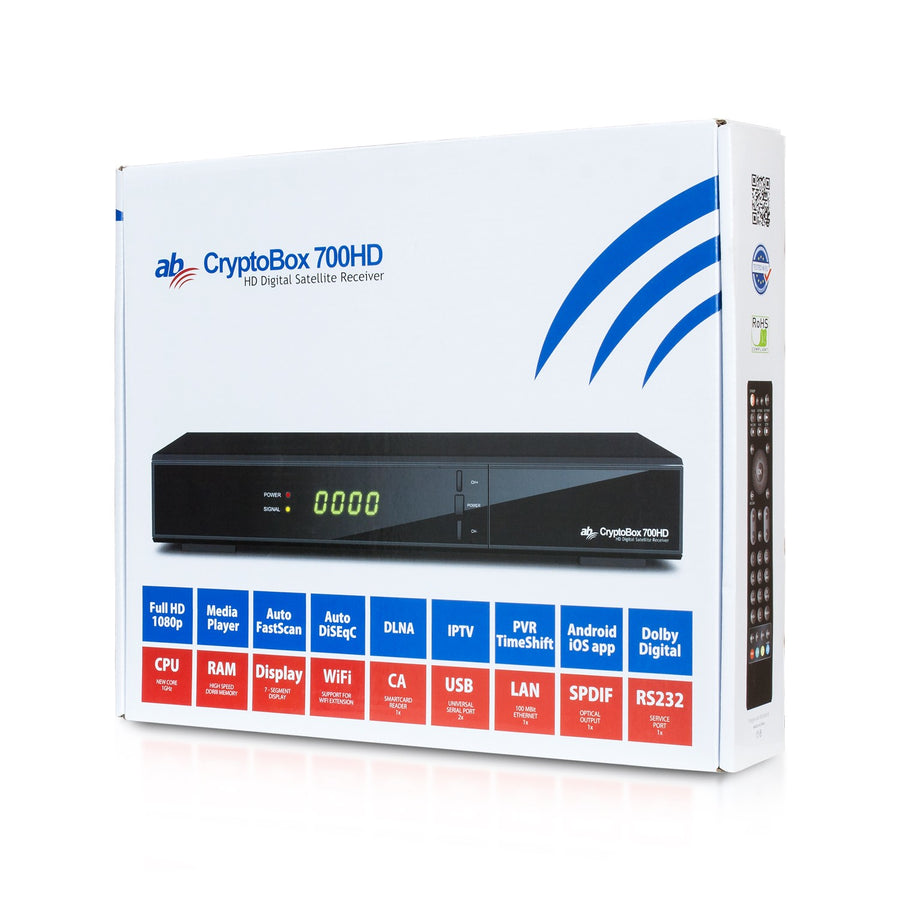 AB Crypto Box 700HD-Mottagare / Efterföljare Till Den Mest Framgångsrika Serien Av AB CryptoBox-Satellitmottagare.