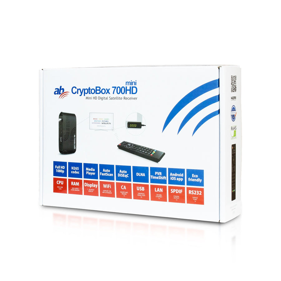 AB CryptoBox 700HD Mini Full HD 1080p H.265 HEVC-Mottagare