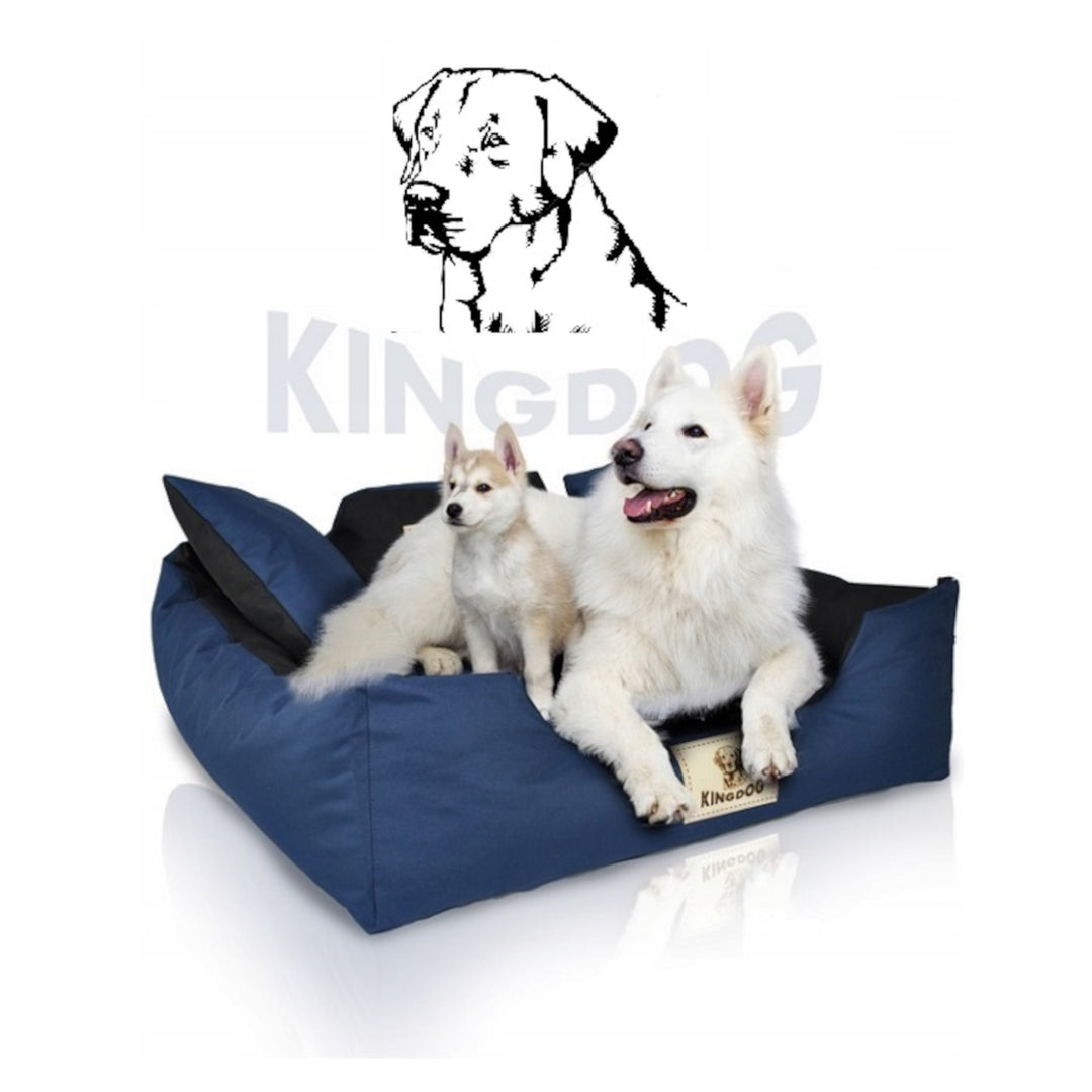 KingDog Hund- Och Kattsäng Med Två Kuddar Hundkudde Hundkorg Husdjurssäng Tvättbar Vattentät PVC-Material M 75x65cm M