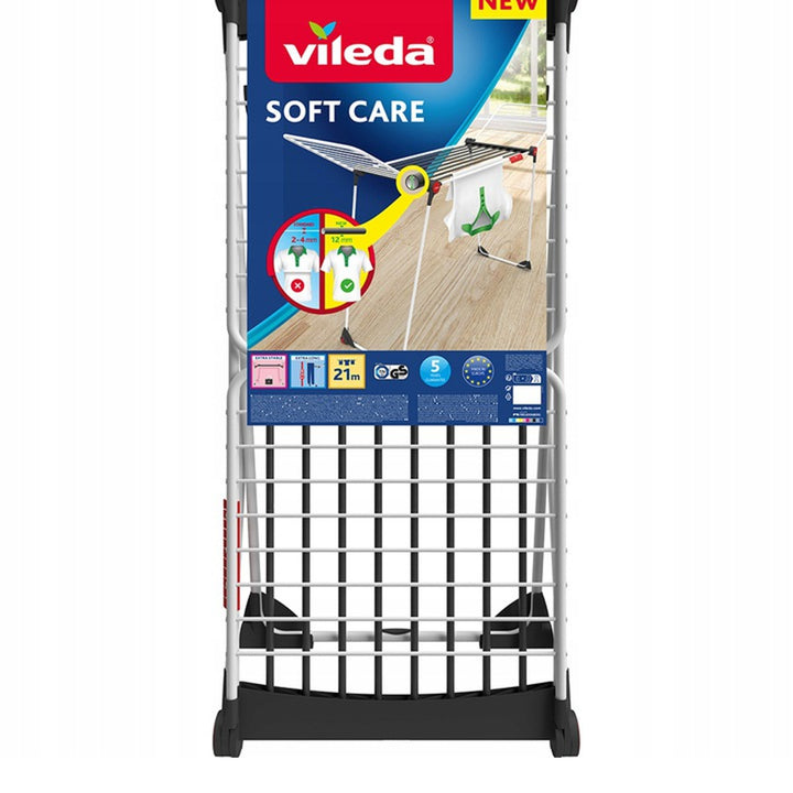 Vileda Soft Care Torkställ Torktumlaren 21 m Torkområde Vingtorkställning Vingtorkställ 215 x 56 x 128 cm, Vit