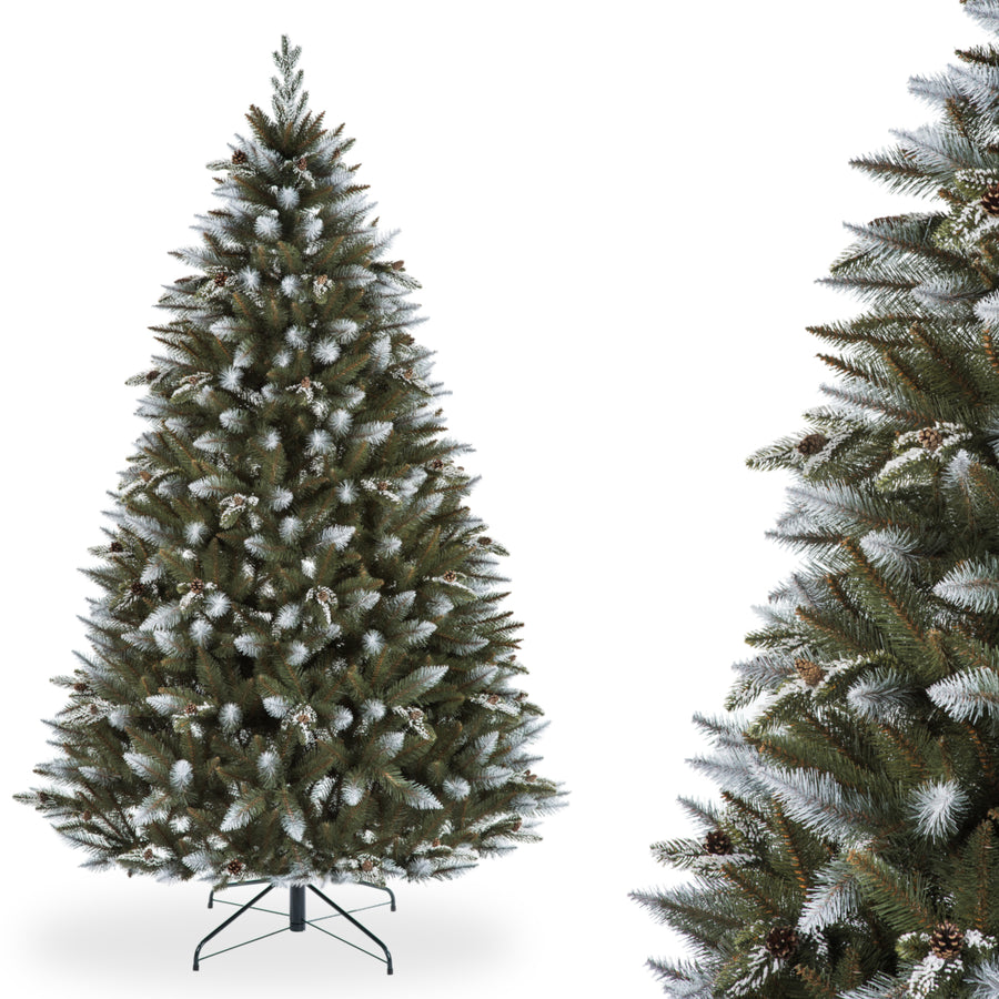 Novatom Konstgjord Gran Snötäckt Julgran Med PE-Grenar PVC Grön