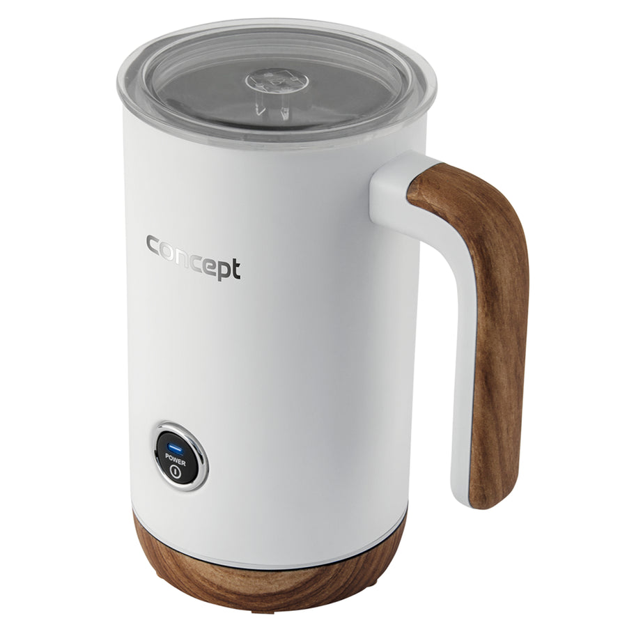 Concept Nordic NM4100 Mjölkskummare 500W Vit För Latte Cappuccino Frappe Varm Choklad 3 Lägen Rostfritt Stål