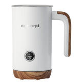Concept Nordic NM4100 Mjölkskummare 500W Vit För Latte Cappuccino Frappe Varm Choklad 3 Lägen Rostfritt Stål