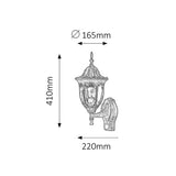Rabalux 8370 Milano Ytomhus Trädgård Vägglampa Upp 60Wa. Gold IP43