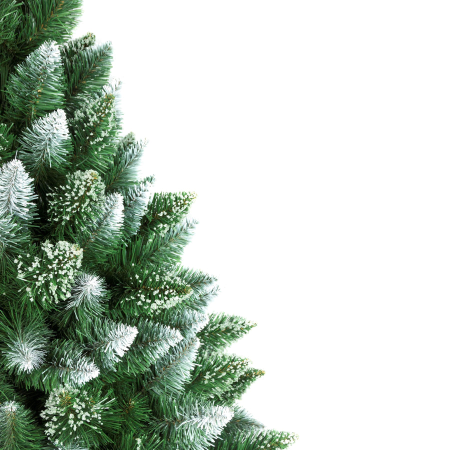 Diamant Konstgjord Tall Med Naturlig Stam 160cm Julgran Med Plastbotten Snöeffekt PVC-Dekoration Juldekoration