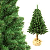Konstgjord Tall Med Naturlig Stam 160cm Julgran Med Plastbotten PVC-Dekoration Juldekoration